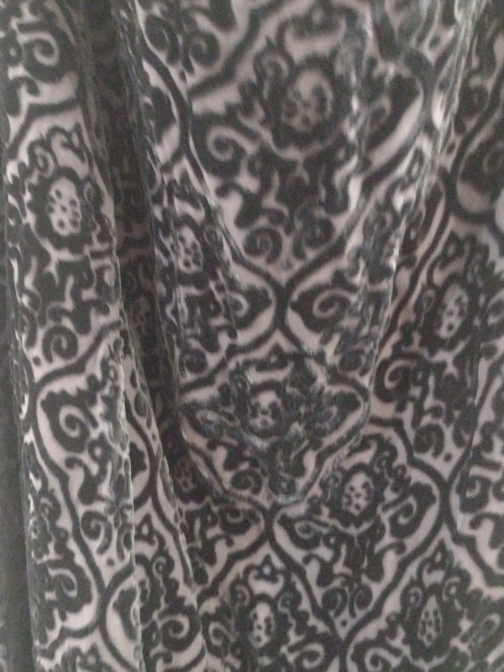 Plush Black Burnout Velvet & Silk Wrap Scarf - Picture 2 of 8